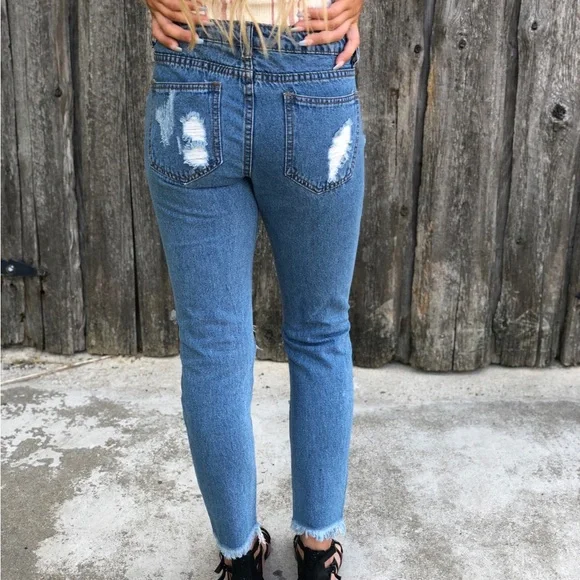 Low Rise Ripped Jeans - Picture 2 of 2